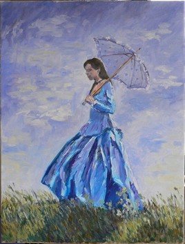 La robe bleue à l'ombrelle