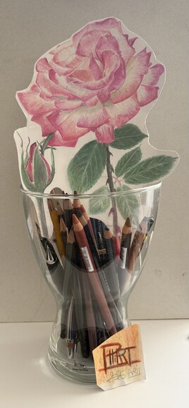 Dessin d&rsquo;une rose et son bouton
