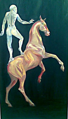 nu sur cheval debout