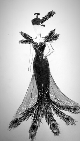 Robe de paon Noir et blanc