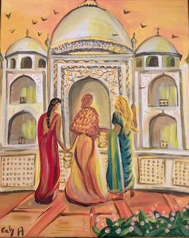 pri&egrave;re au Taj Mahal