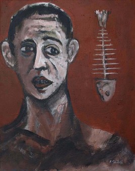 Autoportrait au reste de poisson