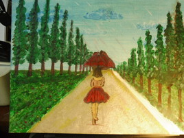 la dame au parapluie