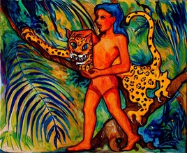 jaguar à l'enfant