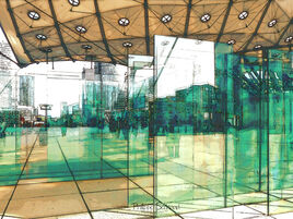 Parvis de La D&eacute;fense &agrave; partir de la Grande Arche