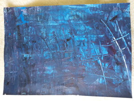 Dessin abstrait acrylique format A4