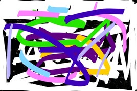 peinture abstraite / abstract painting - ref. 033  (92x65cm)