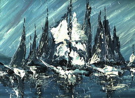 "Voiliers dans bleu"