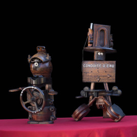 statuettes moules anciens de fonderie en bois