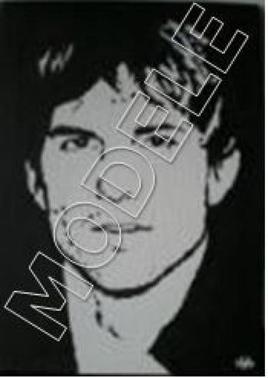Ashton Kutcher -Portrait-Stencil-Acrylique-Toile (canvas)