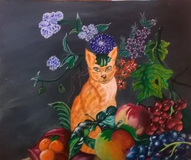 nature morte au chat