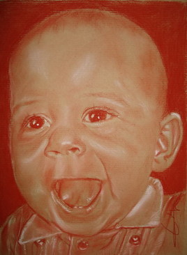 Portrait b&eacute;b&eacute; 1 an &agrave; la sanguine