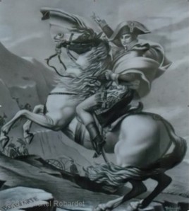 Reproduction "Napoléon franchissant les alpes" d'aprés Jacques-Louis DAVID