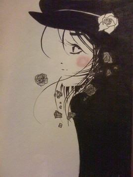 Visage femme noir et blanc