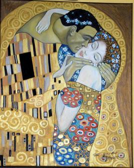 d'après LE BAISER de Gustav Klimt