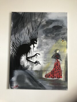 &OElig;uvre originale AU CR&Eacute;PUSCULE -sign&eacute;e par l&rsquo;artiste