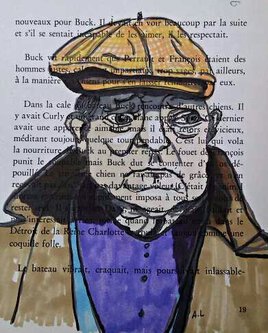 Portrait Jean Gabin sur page de livre