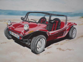 buggy rouge dans les dunes