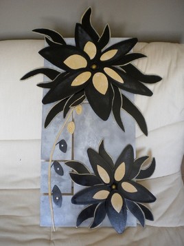 composition florale en quadryptique