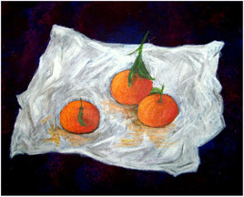 Mandarines sur papier alu.