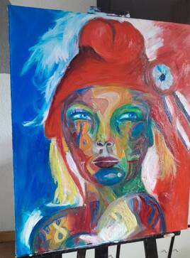 LA MARIANNE HUILE SUR TOILE