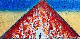 "Le petit Pr&eacute;sident qui voulait &ecirc;tre grand"     (acrylique sur toile 30x40)