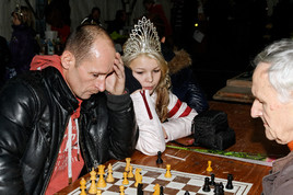 joueur d'échecs et sa fille