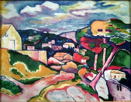 copie    "paysage de l estaque"   de G. Braque