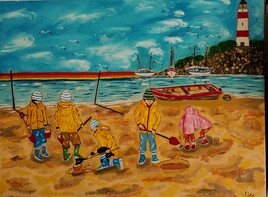 L'enfance a la plage.