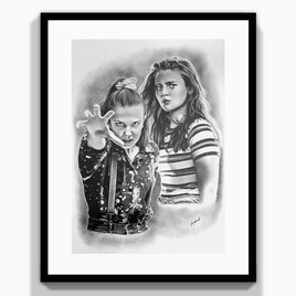 Portrait dessin Stranger things , Max et onze