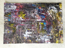 Dessin abstrait acrylique format A4 acrylique
