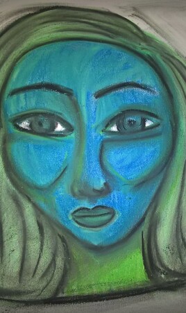 Portrait bleu-vert 1