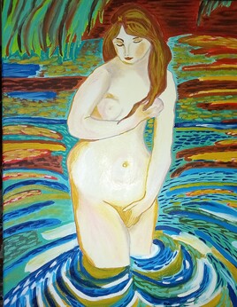 Jeune femme  se baignant  d'après Renoir