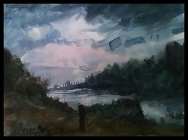 Un soir au bord de la Moselle.