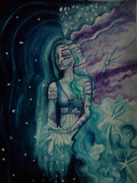 Femme  dans les &eacute;toiles