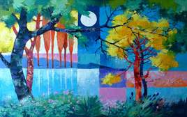 un soir ocre et bleu