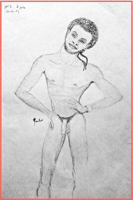 Homme debout nu 2/3, Charles / Drawing A standing naked man, Charles