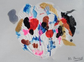 ELIE BERNARD ART ABSTRAIT ACRYLIQUE ORIGINALE SUR TOILE 40X50