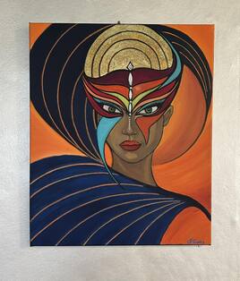 Aurore int&eacute;rieure: acrylique et techniques mixtes, 46x38