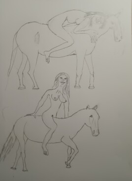 Nue à cheval