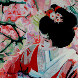 geisha cerisiers en fleurs
