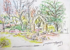 Vue du Jardin public de Saint-Nazaire au printemps