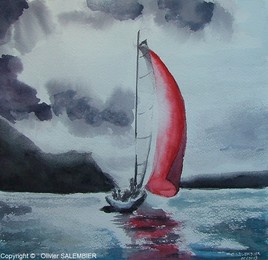 Voile rouge vers l'inconnu