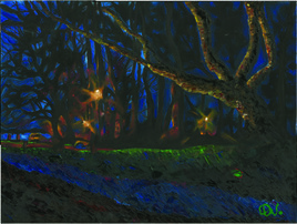 Les lumi&egrave;res du Morbihan, la nuit