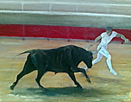 razeteur et taureau camargue