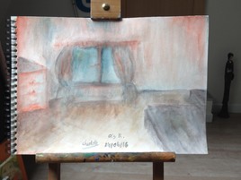 Chambre &eacute;clair&eacute;e par les lumi&egrave;res et la lune