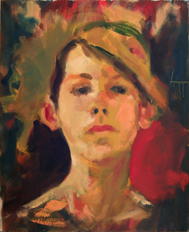 Fille à la mèche blonde