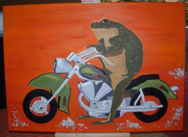 Grenouille en moto