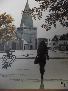 Sur la place de Larmor-plage