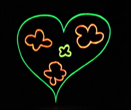 Le temps des fleurs (coeur et fleurs phosphorescents)